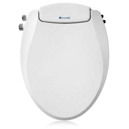 Brondell Swash EcoSeat Dual Nozzle Dual Temperature Non Electric Bidet Seat, Elongated White S102-EW